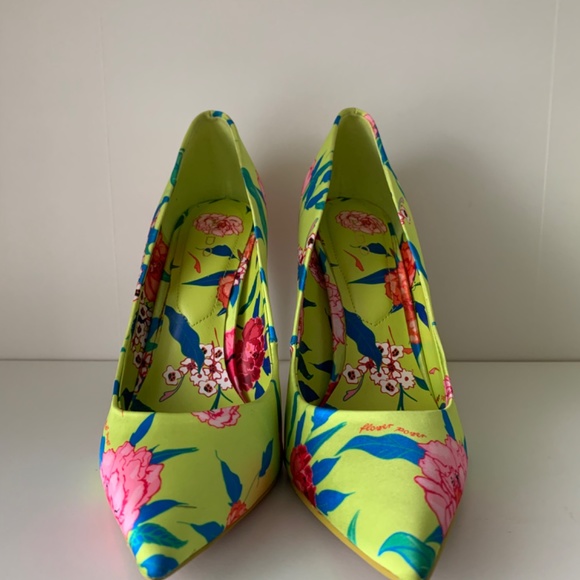 Multicoloured Satin Floral Pumps - Picture 4 of 4